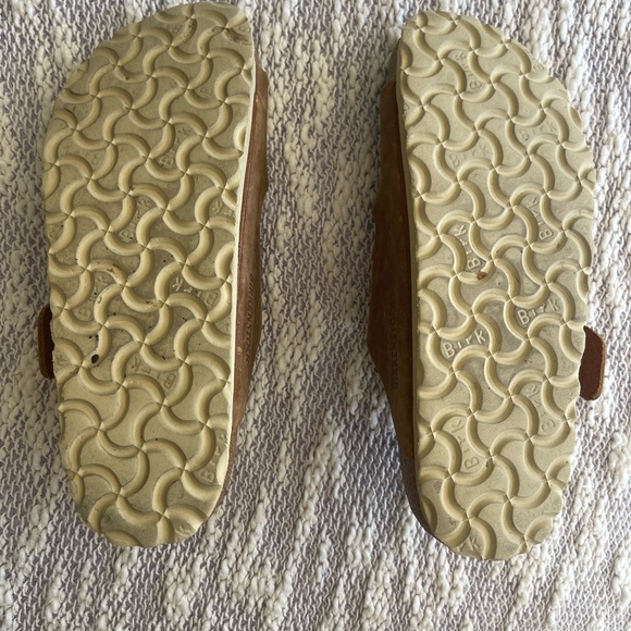 Birkenstock Tan/brown Sandals with Gold Buckles - Picture 2 of 2